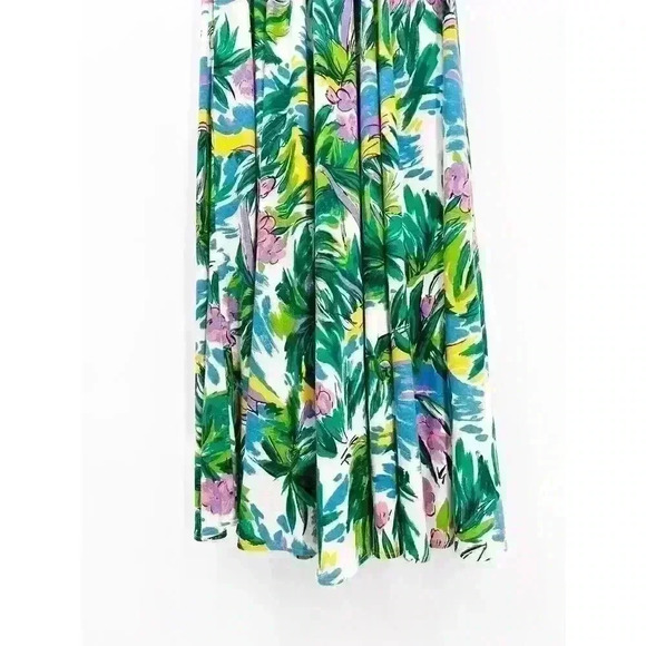 Vintage 90s Carol Anderson Maxi Dress Tropical Floral Cruise Summer Modest 3/4 - Picture 5 of 12